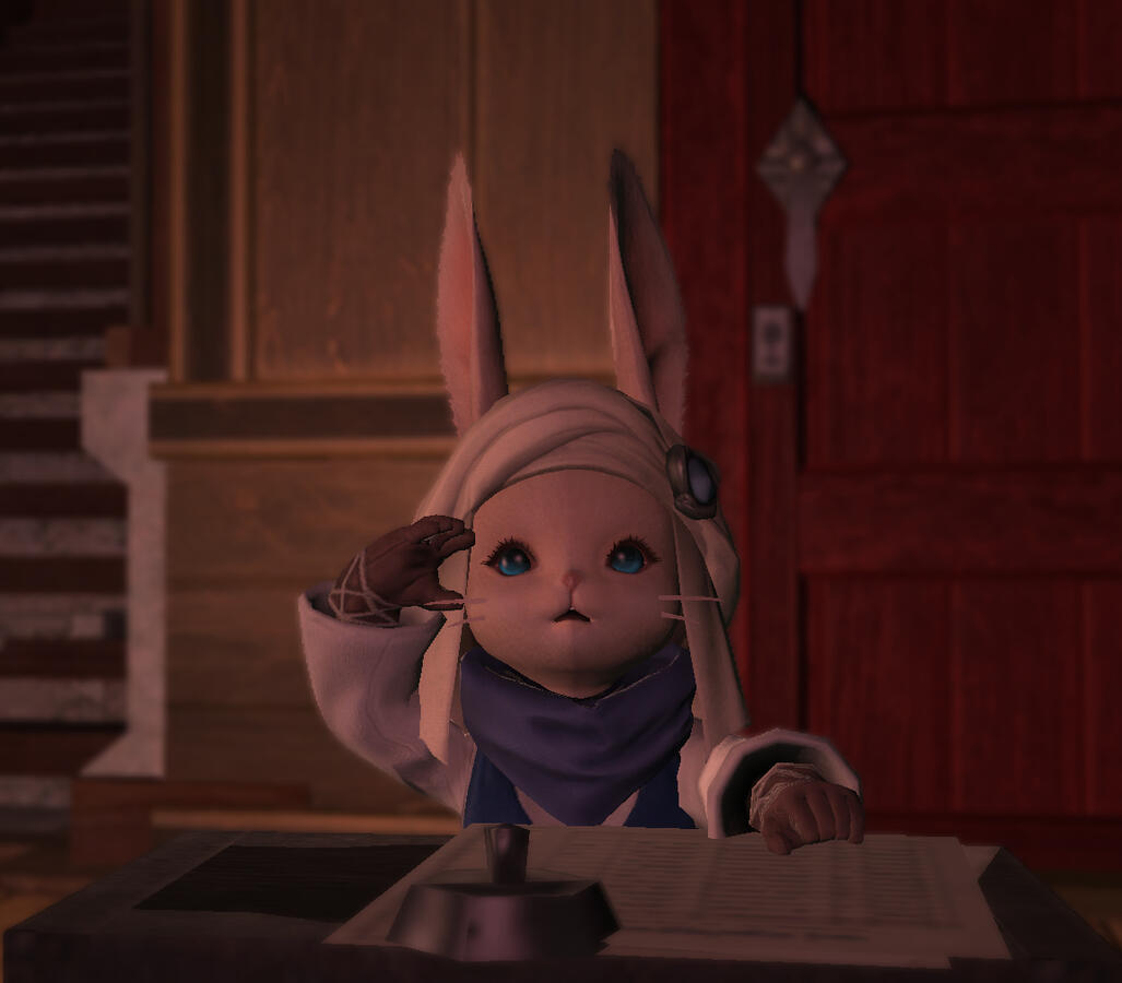 Stow-a-way: one day followed our WoL Jack Highwind to the tavern needing a job. finding work as a weapon checker. "Yep it is in holster, please no drawing it inside. Thank you have a wonderful time!"