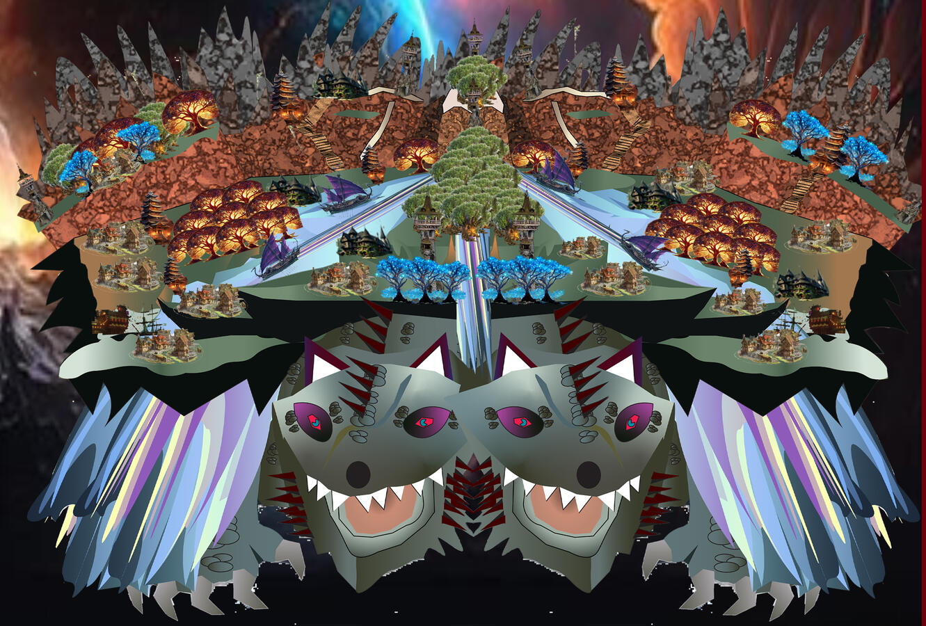 Meet Anxanor (An-Za-Nor) the creature the Tavern is located on. Twix&#39;martyrs Garduun (Meaning: Between worlds the Martyrs Garden) is the small &quot;world&quot; located upon his back. The Lost, The Weary, The Rejected, The Misfit make their home here in a sanctury